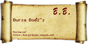 Burza Boáz névjegykártya